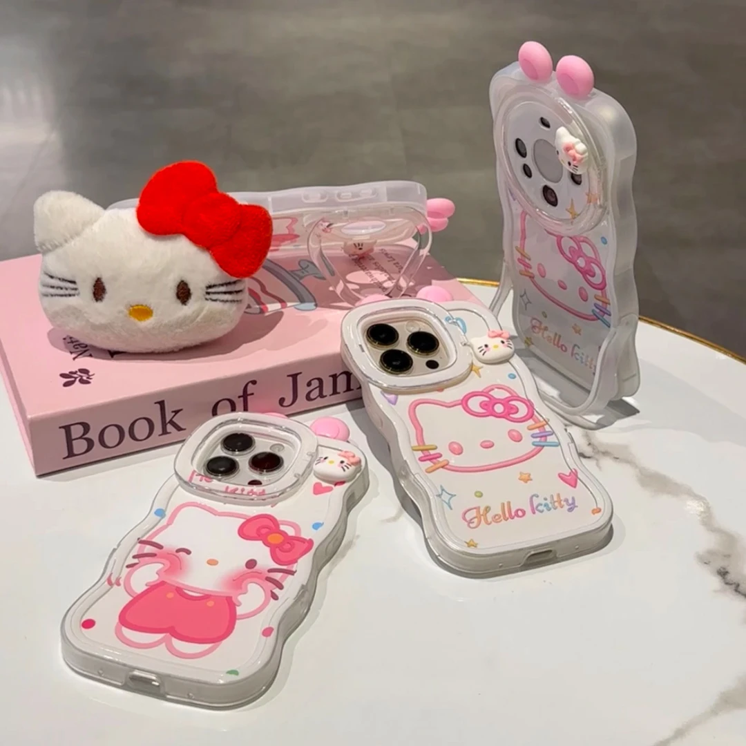 捏捏脸凯蒂适用小米15PRO手机壳K60可爱13/12S双支架红米K80/70套