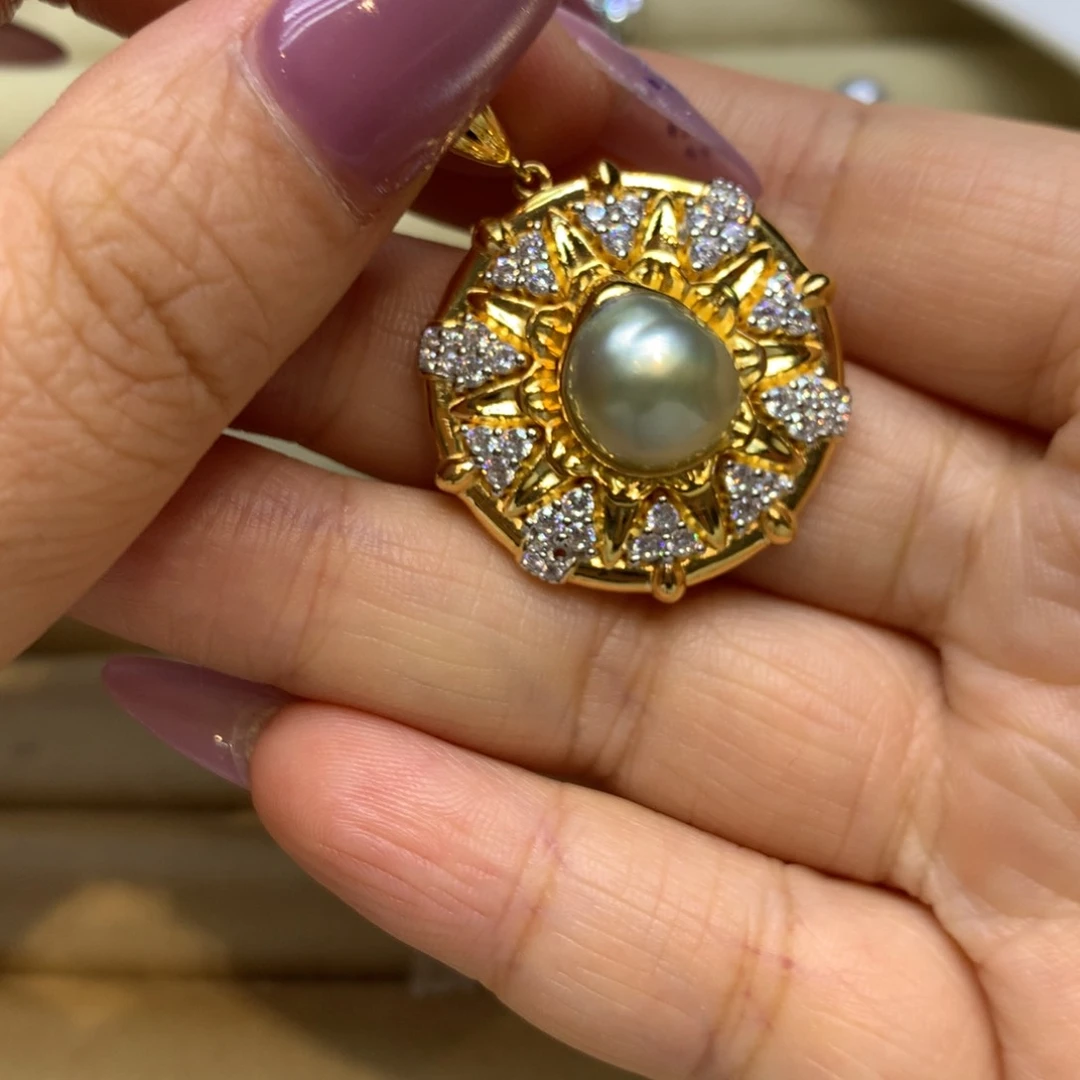 颈饰银S925镶嵌海水珍珠