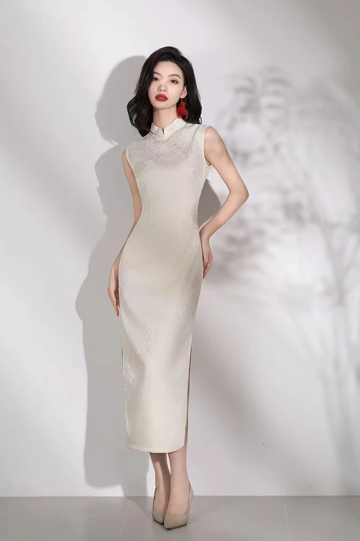 【夏末森光】中国风设计师气质传统款修身旗袍复古日常单层衣长120