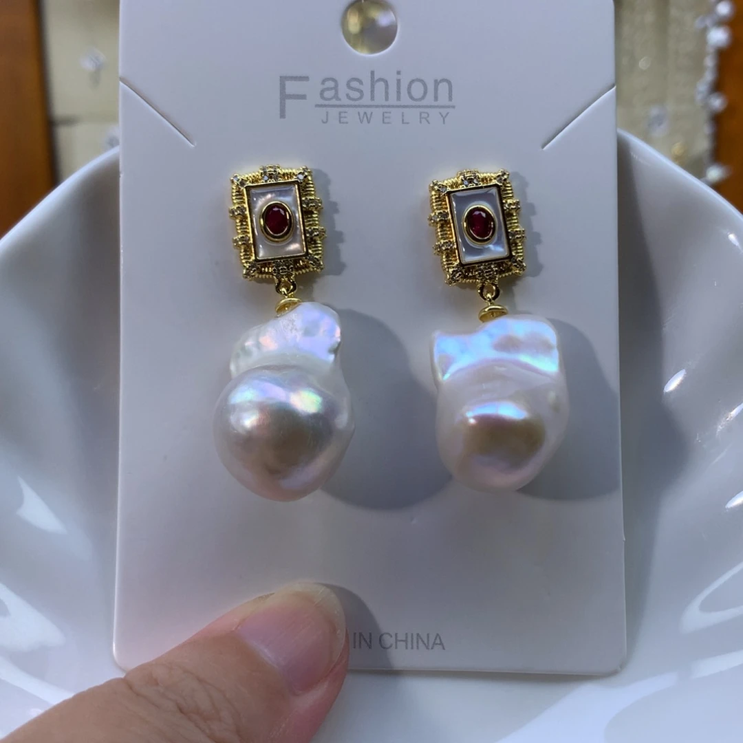 合金淡水珍珠耳环特价2619