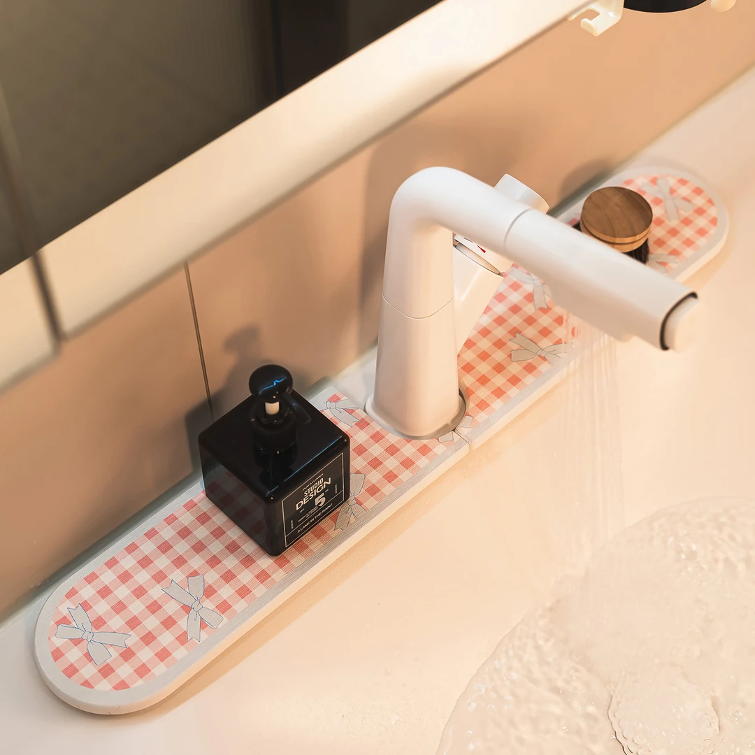 水龙头沥水垫硬硅藻泥厨房卫生间洗手台吸水垫防溅水速干硅藻土