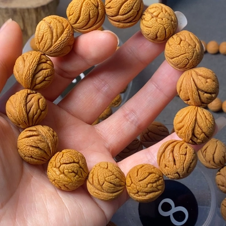 文玩核桃手串秦岭野生龙纹桃核19