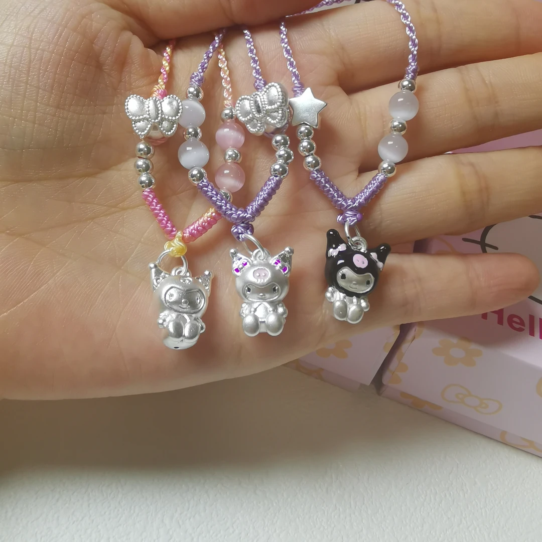 吊坠足银 999纯银库洛米项链儿童可爱甜美儿送女孩闺蜜女友礼物