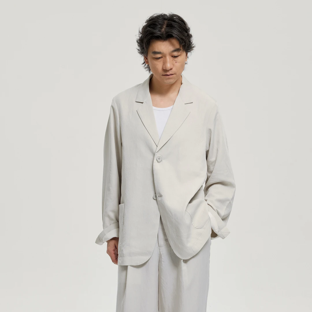 DIKUAI2025新品高级灰白休闲西装