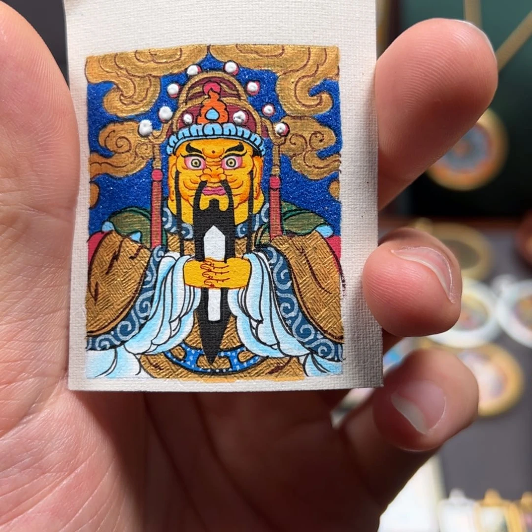 莫***来吊坠五爷纯手绘唐卡