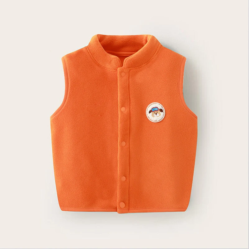 牛仔双层加绒加厚男童马甲外穿春秋装婴儿宝宝秋冬奥利绒开衫背心