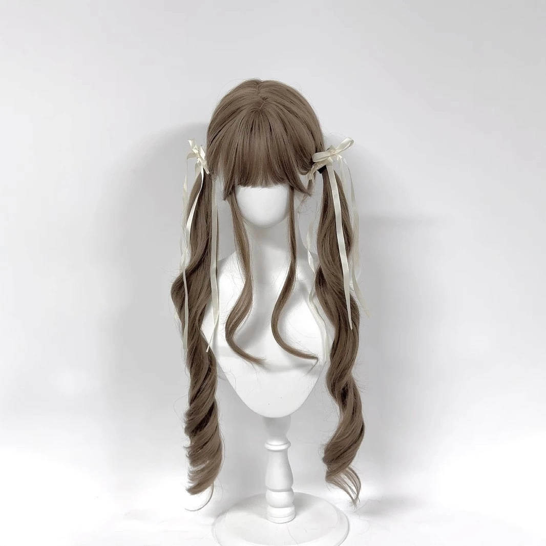 【扎好双马尾发货】纤韵佳人假发Lolita80cm长卷发加长款少萝全头套