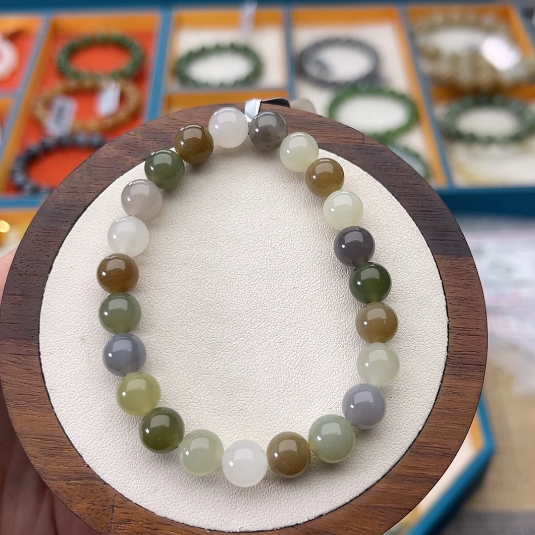 和田玉未镶嵌手串A43卡8