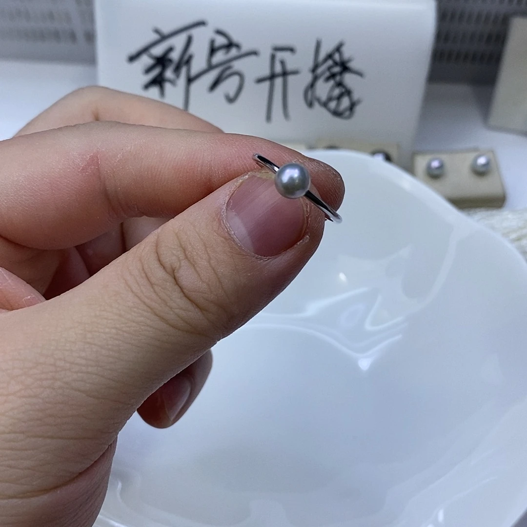 海水珍珠银S925镶嵌戒指