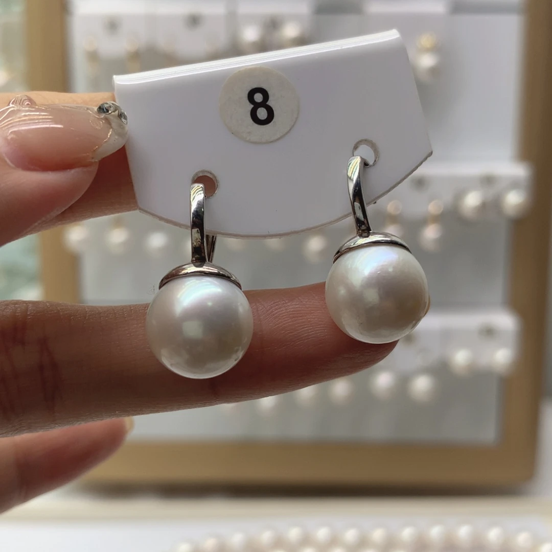 淡水珍珠耳饰银S925镶嵌