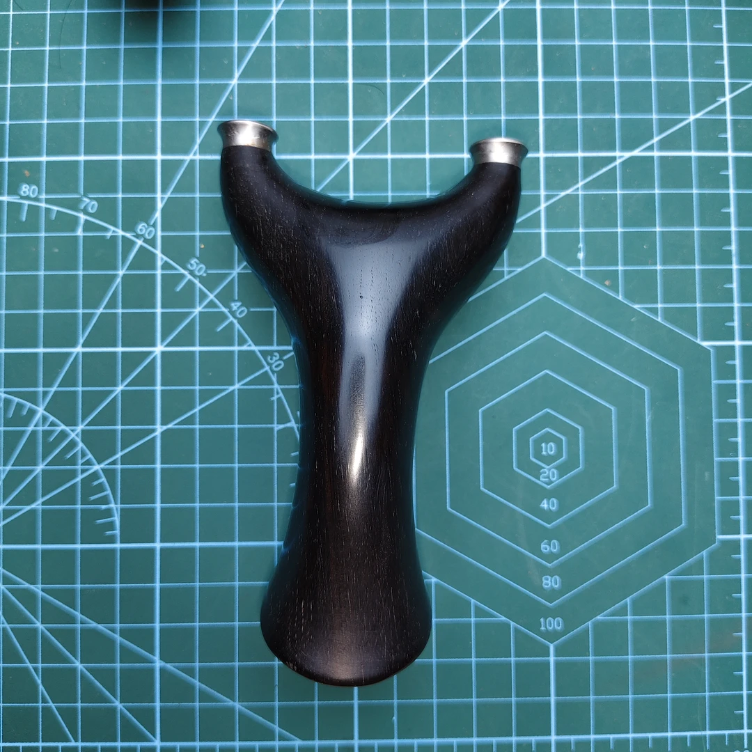 紫光檀块压微瑕风裂75/15可盘玩飞虎实木弹弓练手好物