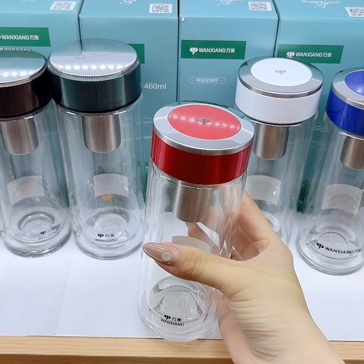 万象品牌双层玻璃杯V193-255红