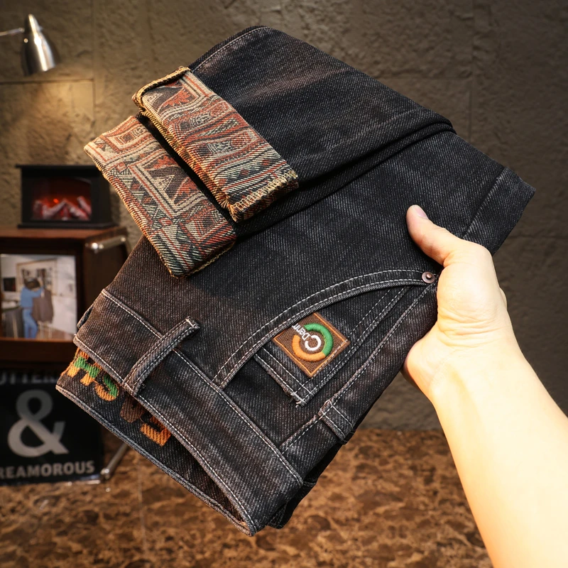 秋季新品2025男士牛仔裤欧版小直筒弹力宽松简约百搭韩版潮流