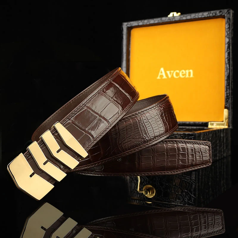 【私人定制进口鳄鱼皮腰带套装】男士皮带真皮腰带鳄鱼皮骨皮裤腰带