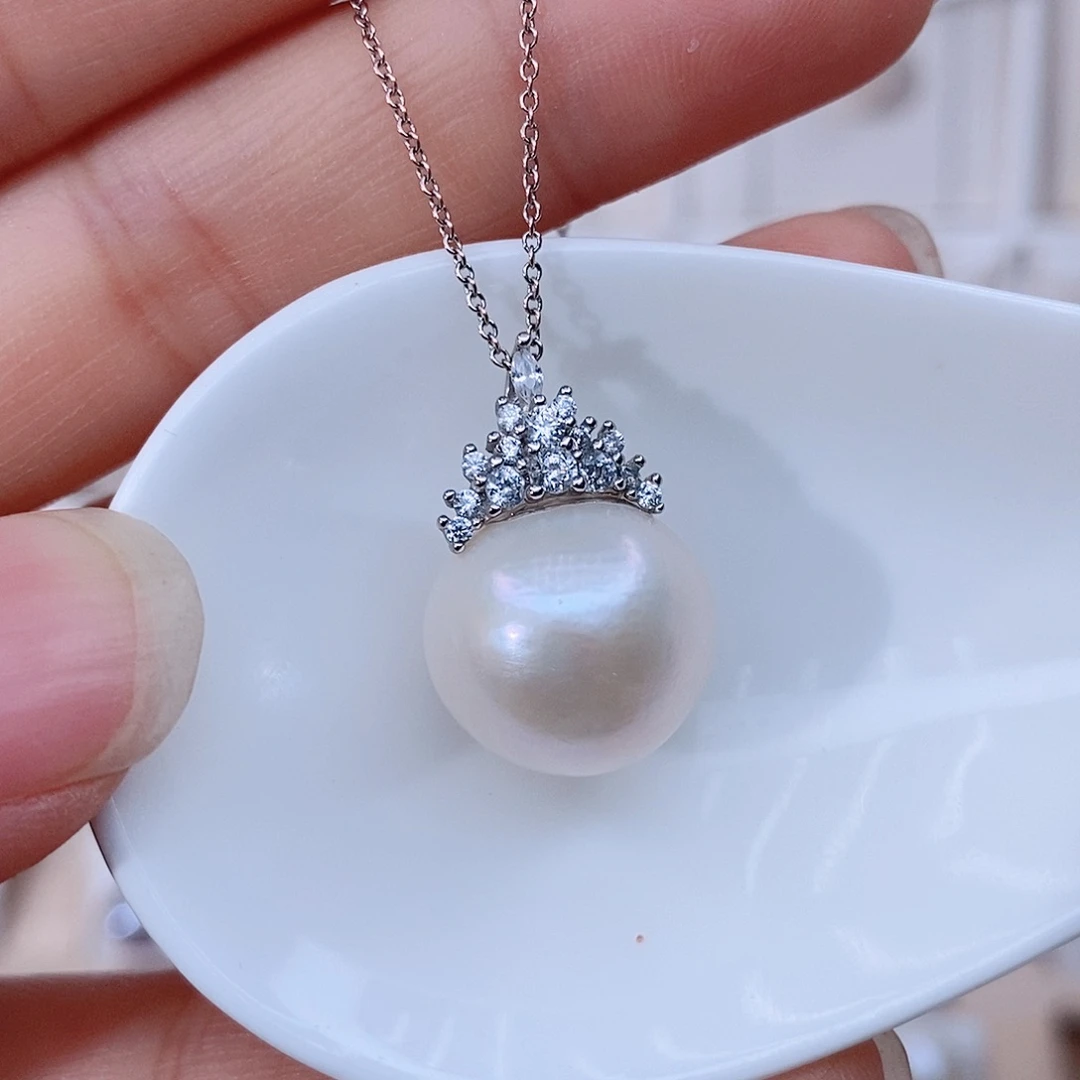 项链银S925镶嵌淡水珍珠?****?