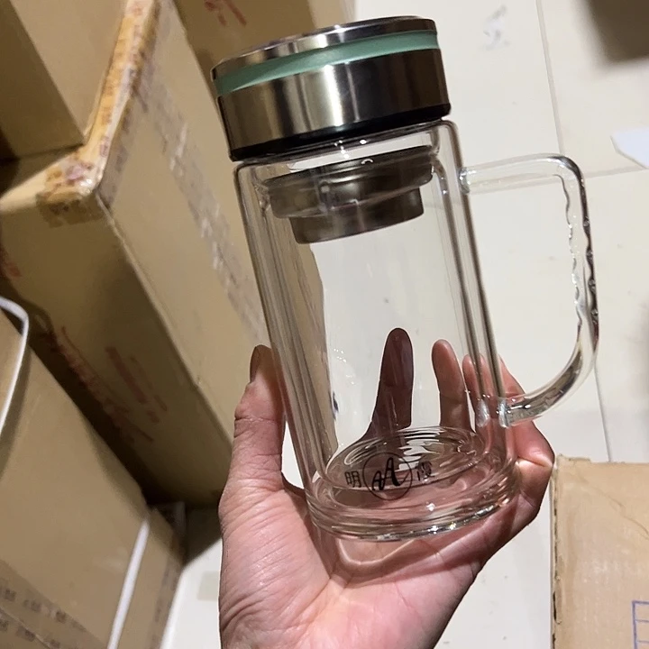 明霞端把双层400ml绿 微瑕