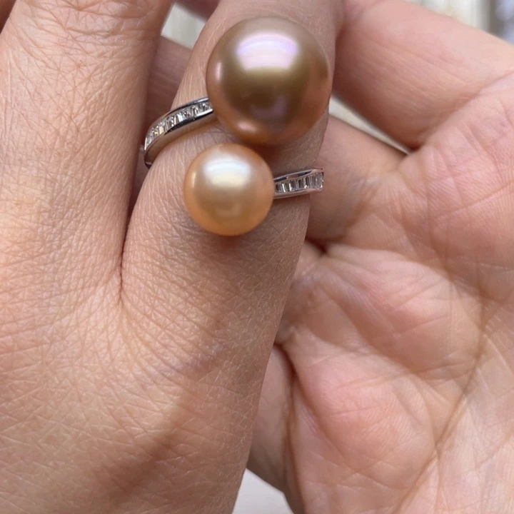 淡水珍珠戒指银S925镶嵌我***月