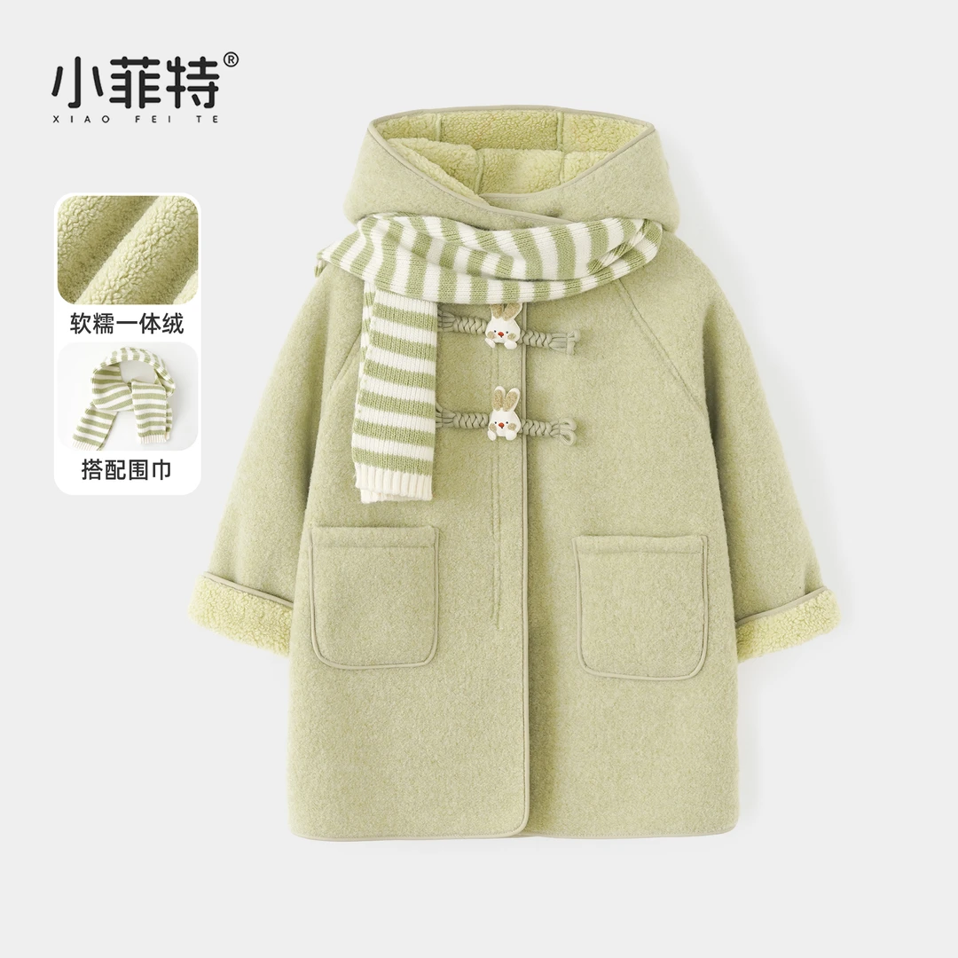 小菲特女童冬加厚连帽外套中大童休闲上衣儿童保暖衣服BGYD57231