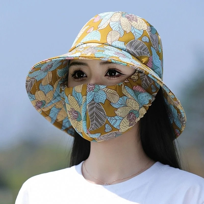 款防晒帽子女遮阳帽口罩一体夏季紫外线透气防尘遮脸抖音月付商品