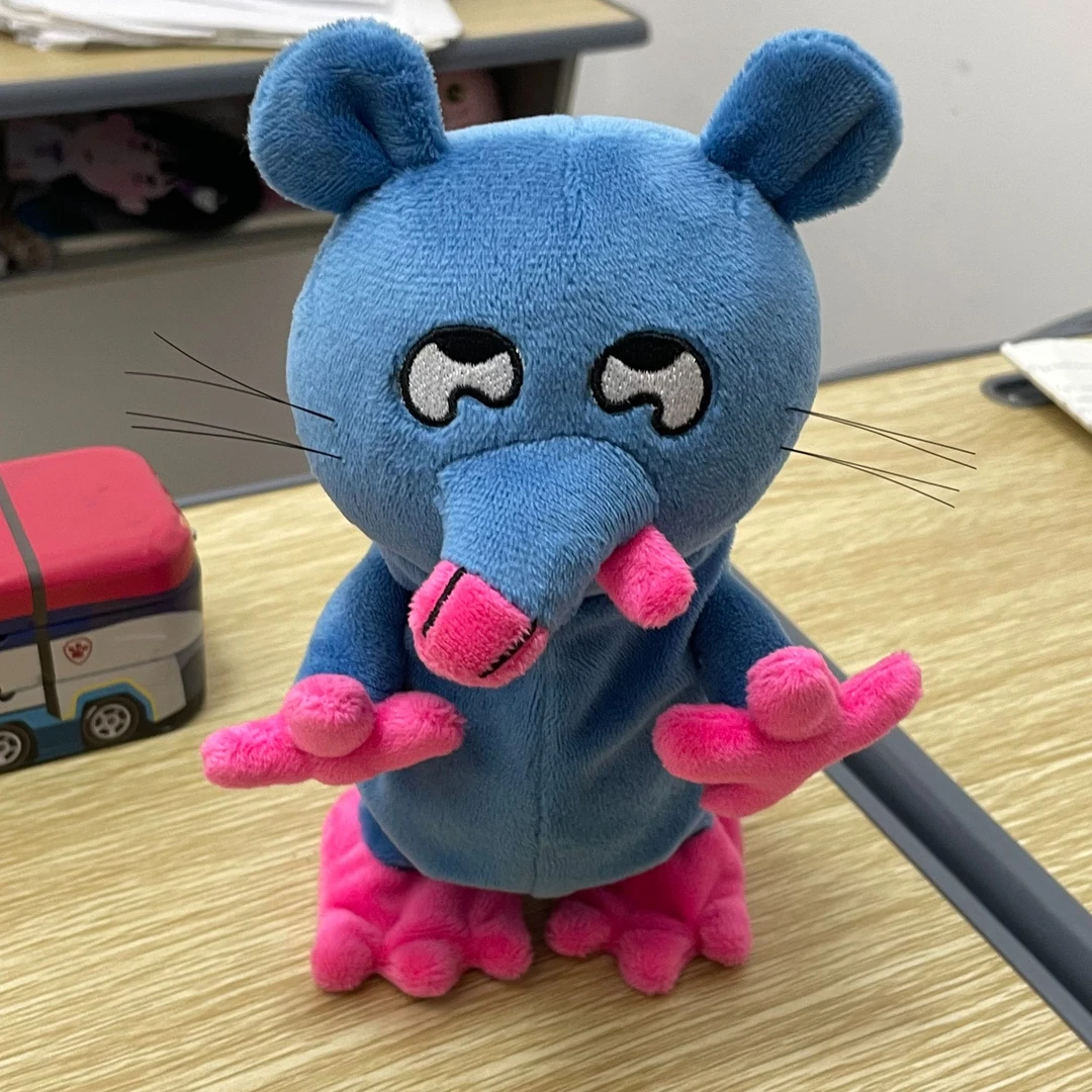 小妹妹语音可爱披萨鼠小砖毛绒公仔发声小老鼠玩偶创意生日送礼物