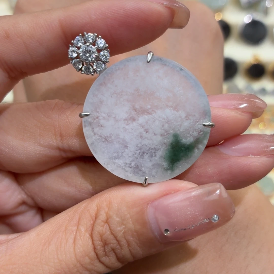 翡翠银S925镶嵌颈饰吊坠