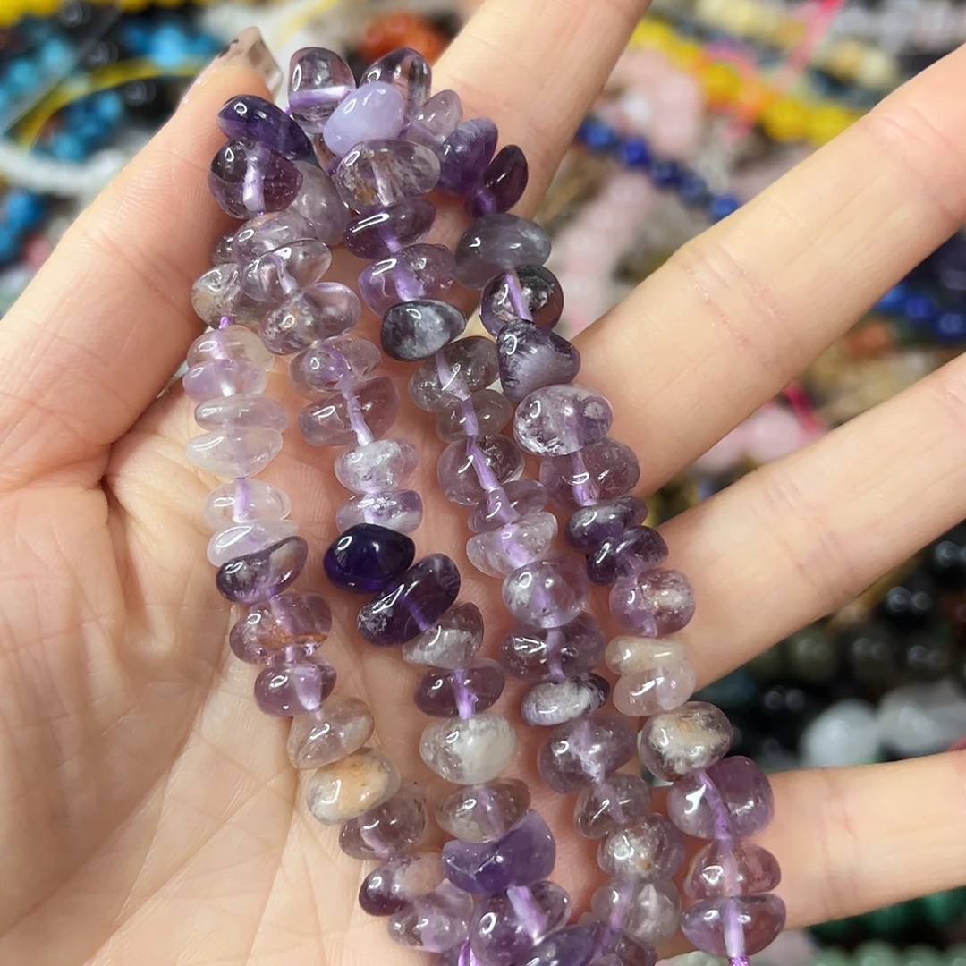 玛瑙/玉髓合金珠宝半成品 卡10紫幽灵糖豆一条