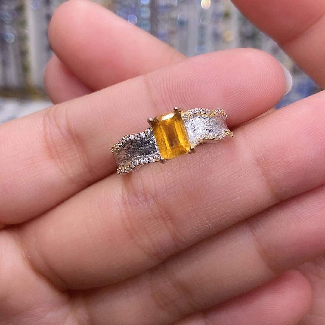 戒指碧玺银S925镶嵌