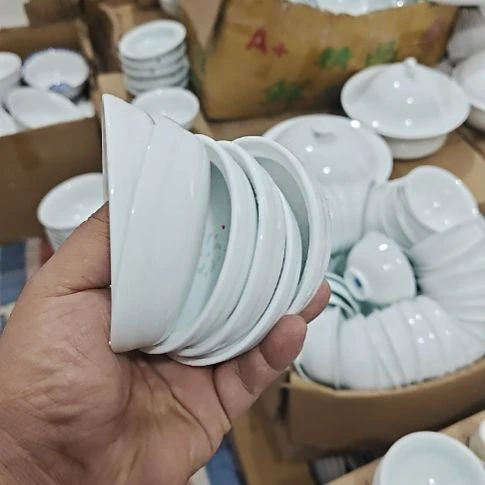 瓷玲珑味碟6个微瑕疵