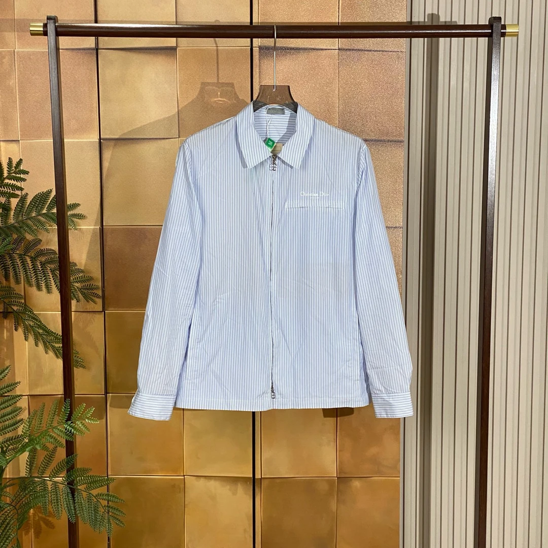 Dior 24ss爆款蓝色标语字母logo衬衫外套/48码/99新/25664