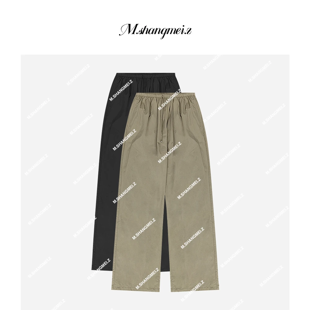 M.SHANGMEI.Z/沐熙美大哥轻薄舒适直筒系绳休闲裤X052542