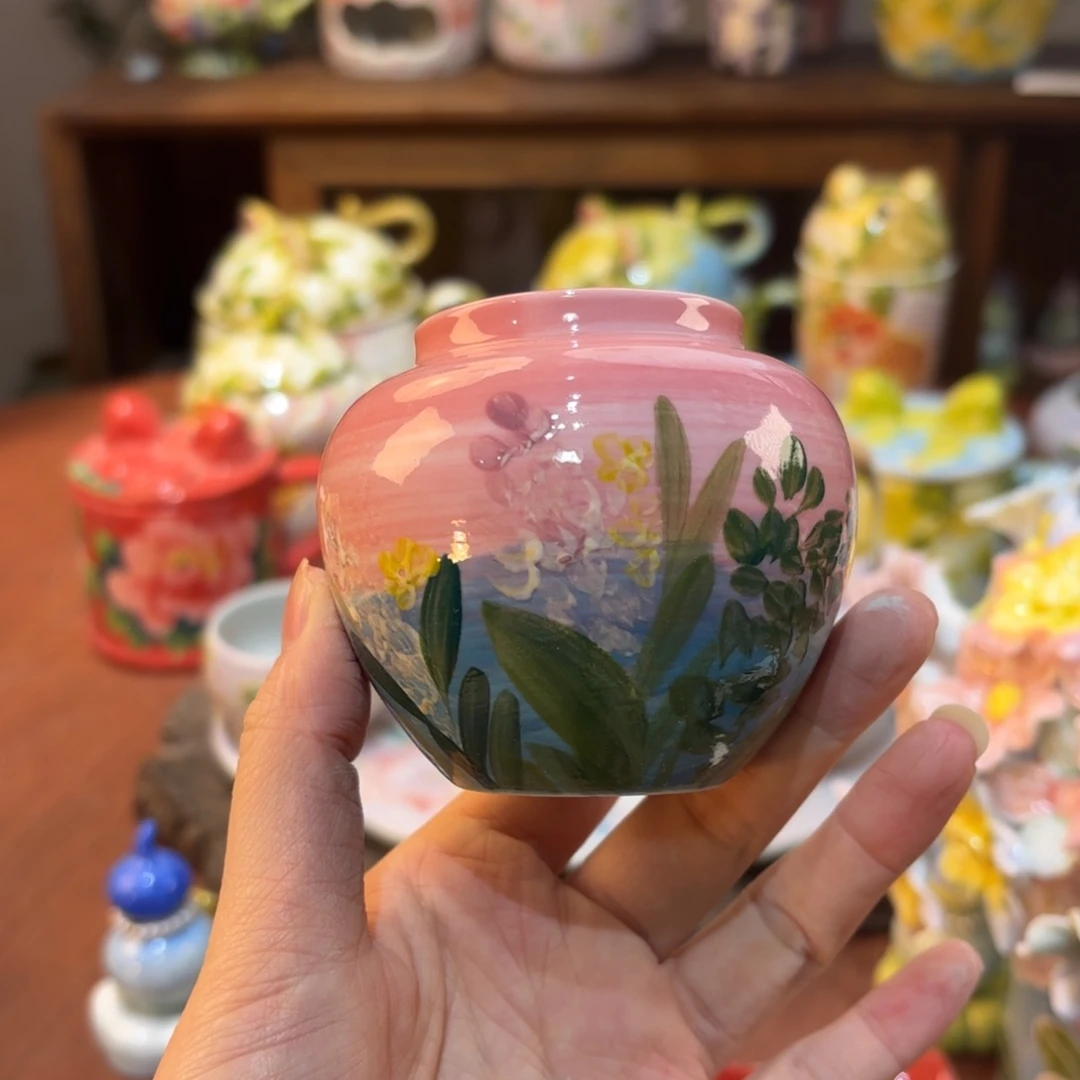 景德镇手绘高温釉下彩陶瓷茶具