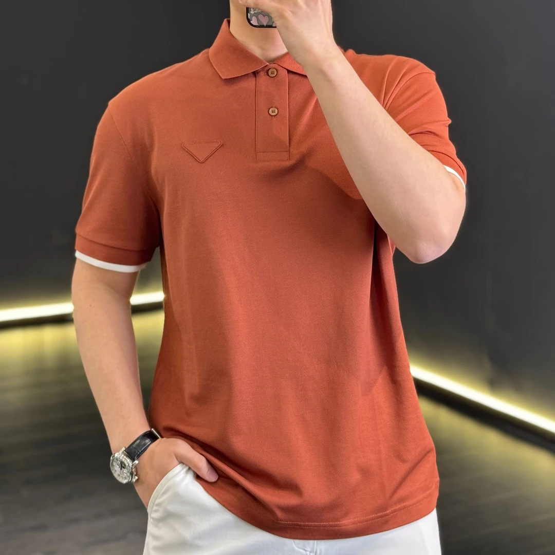 古帝特尼出品春夏新款男士石墨烯针织轻奢撞色翻领polo衫男款