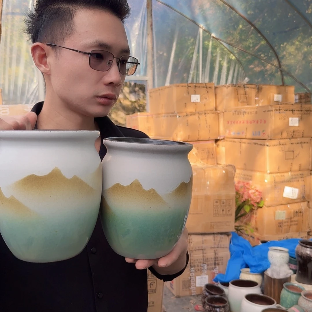紫砂花盆口15高18高山峰