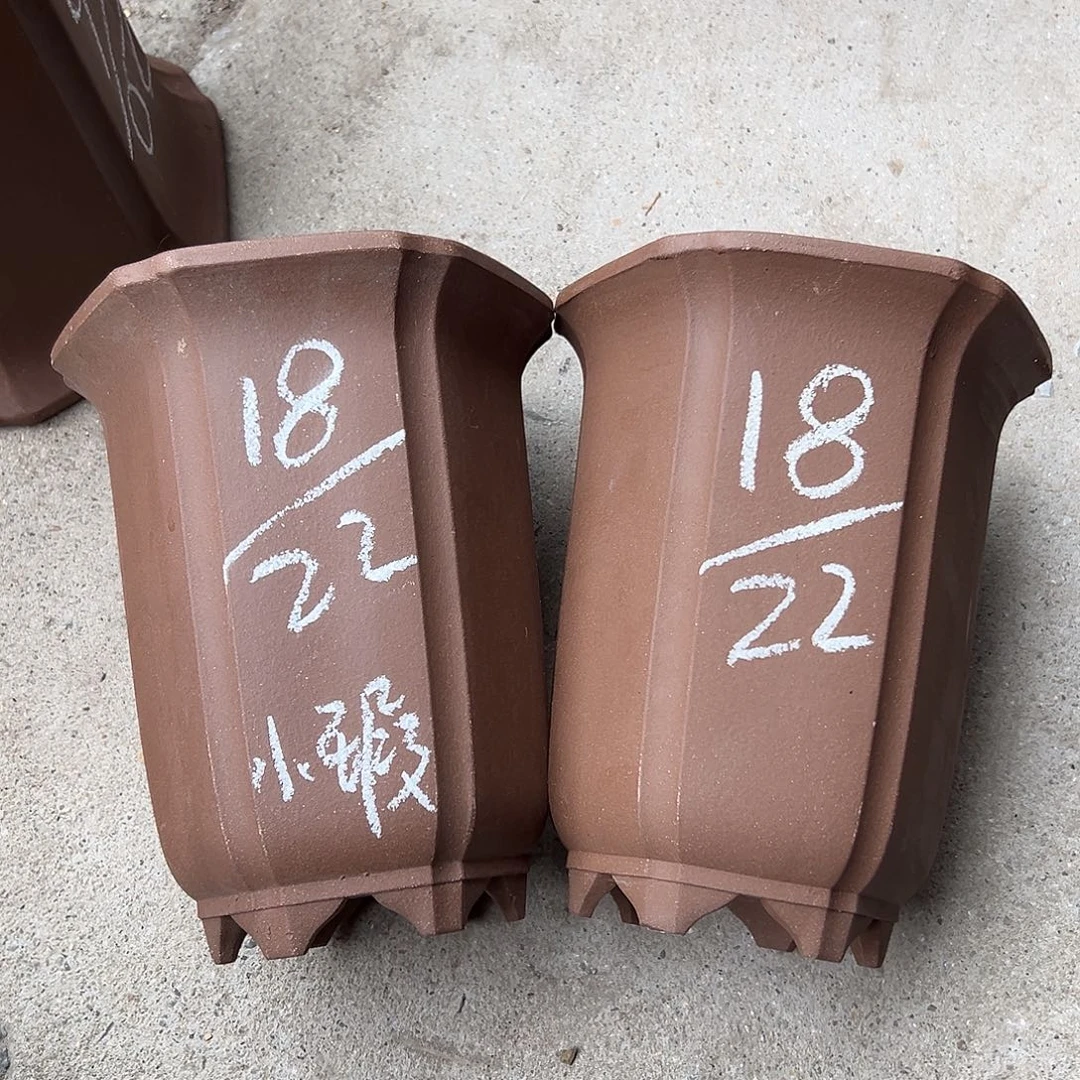 紫砂花盆宜兴紫砂花盆2只
