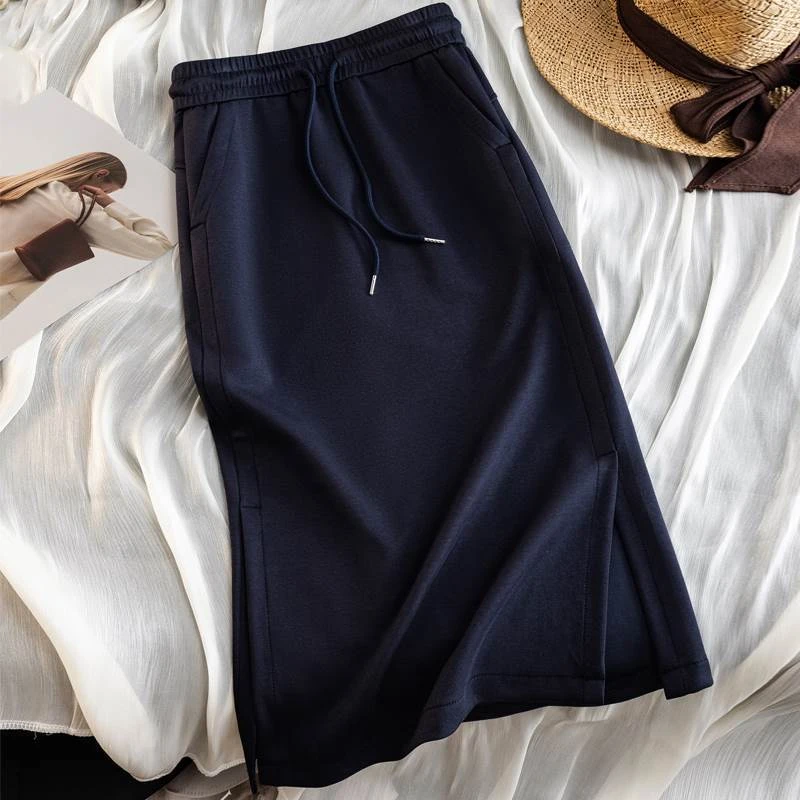 半身裙女夏季2025新款中长款高腰显瘦休闲百搭半裙直筒字包臀裙