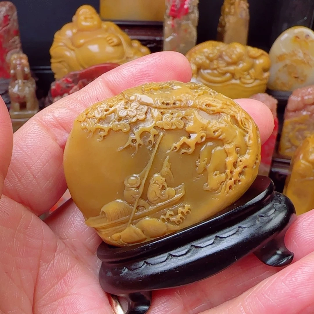 昌化石田黄石小件