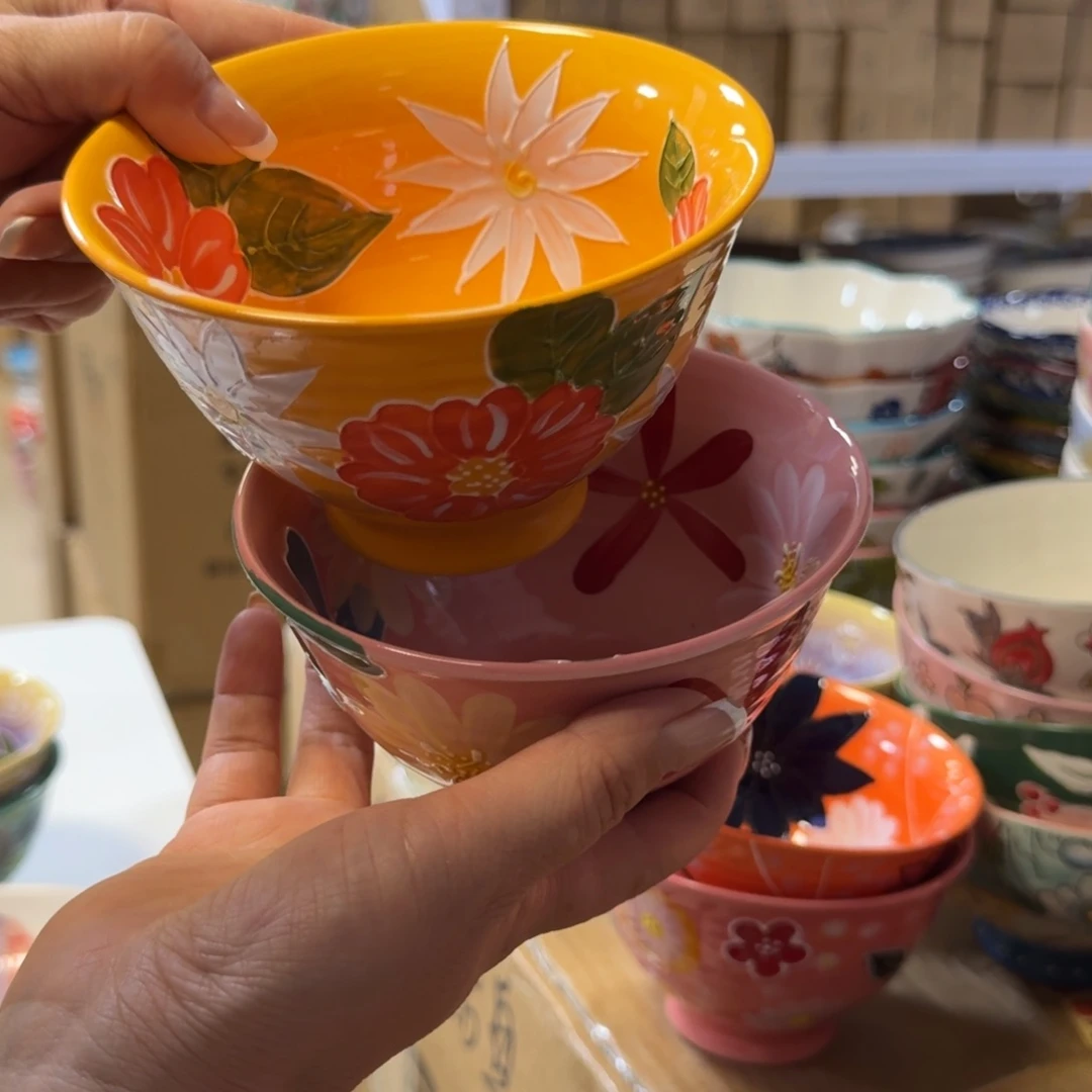 陶瓷濑户烧5英寸米饭碗两只看图