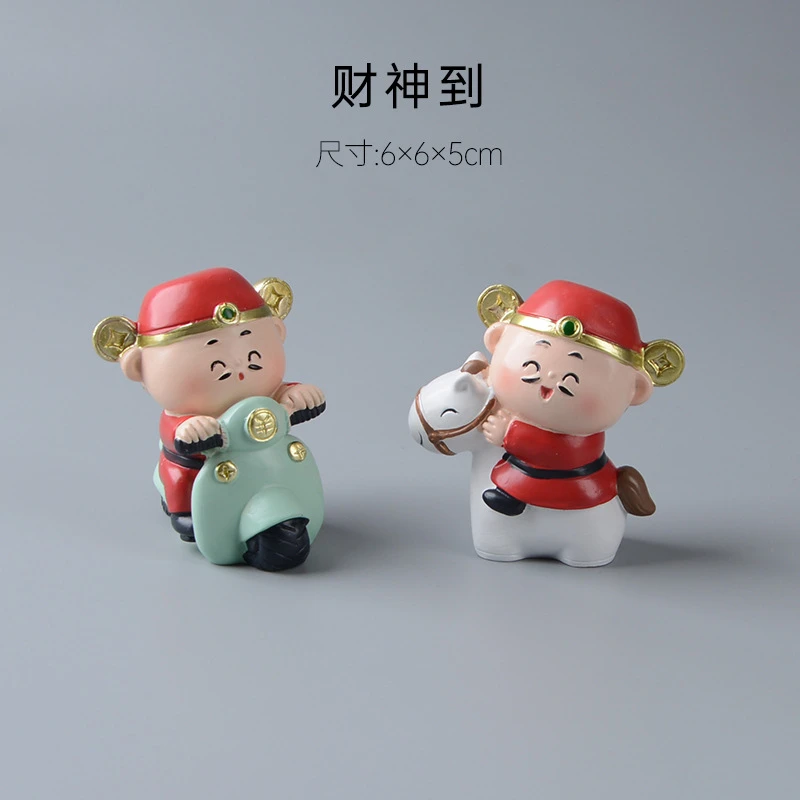 欢喜小神仙财神送财摆件家居办公室桌面树脂财神爷工艺品新年装饰