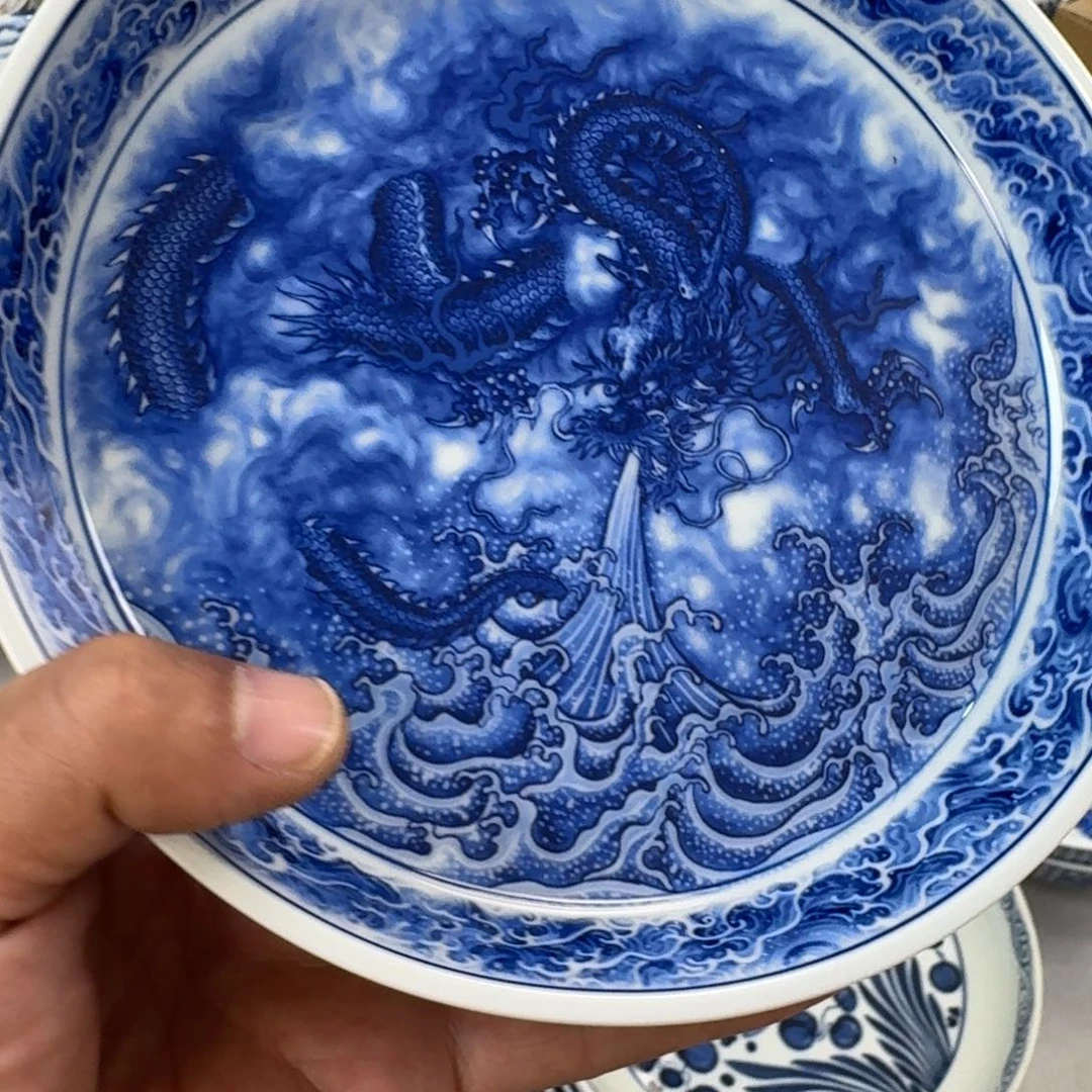 陶摆件青花龙吸水大壶承18