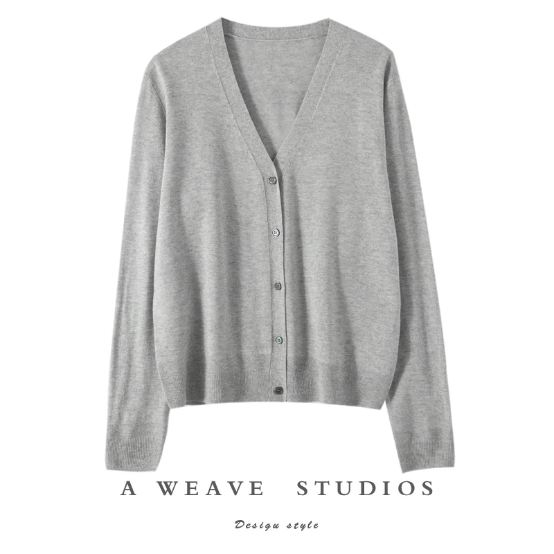 【超精纺/V领开衫】精致的秘密！超细精纺桑蚕丝+羊绒简约V领开衫