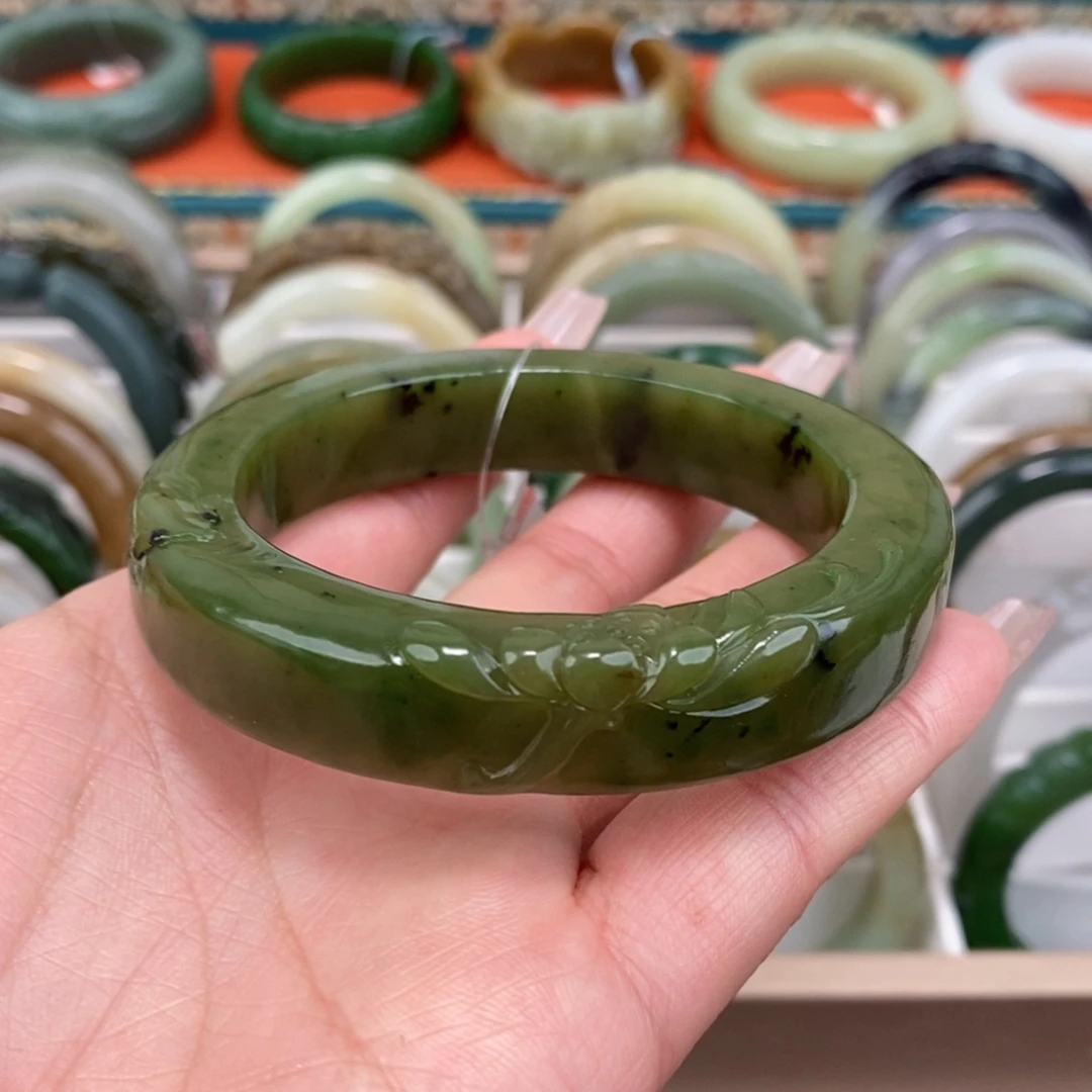 和田玉未镶嵌手镯58.7