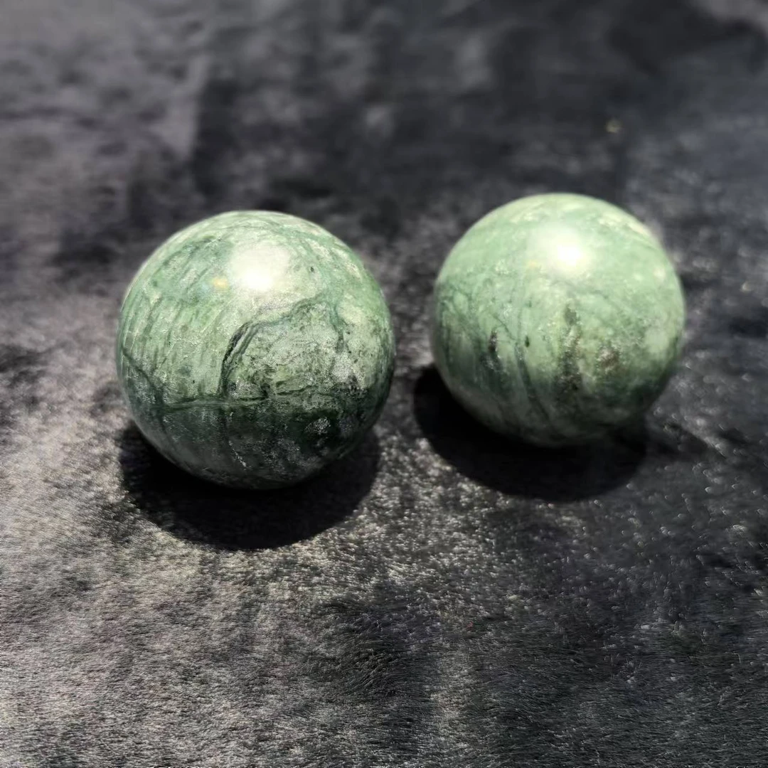 江德洋珠宝C3855老油绿箹王石蛇纹石玉圆球把件-多样性发只发一件