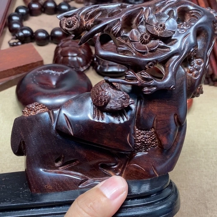 檀香紫檀（小叶紫檀）印度小叶紫檀（喜上眉梢摆件）