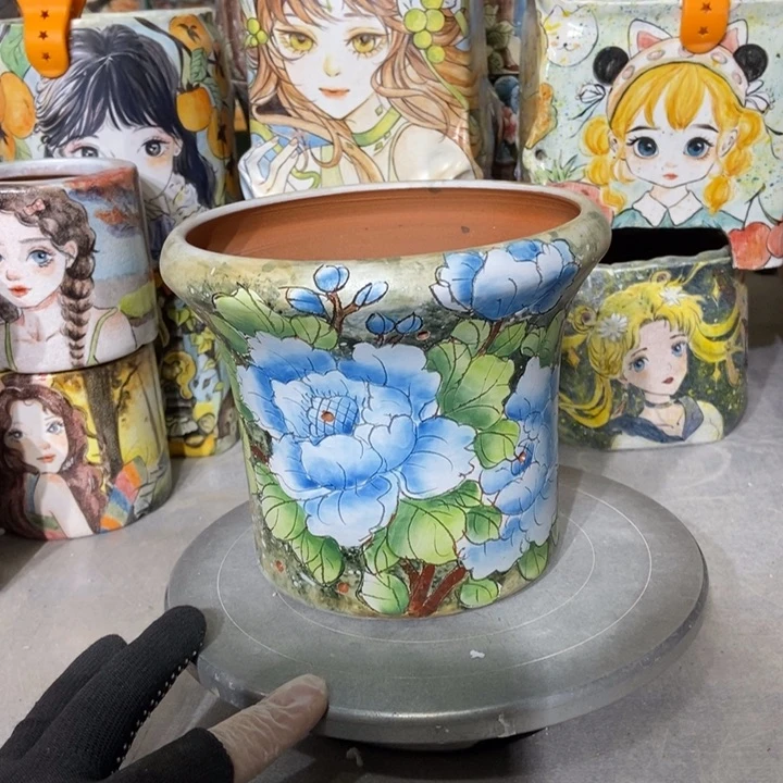 红陶景德镇艺术手绘作品