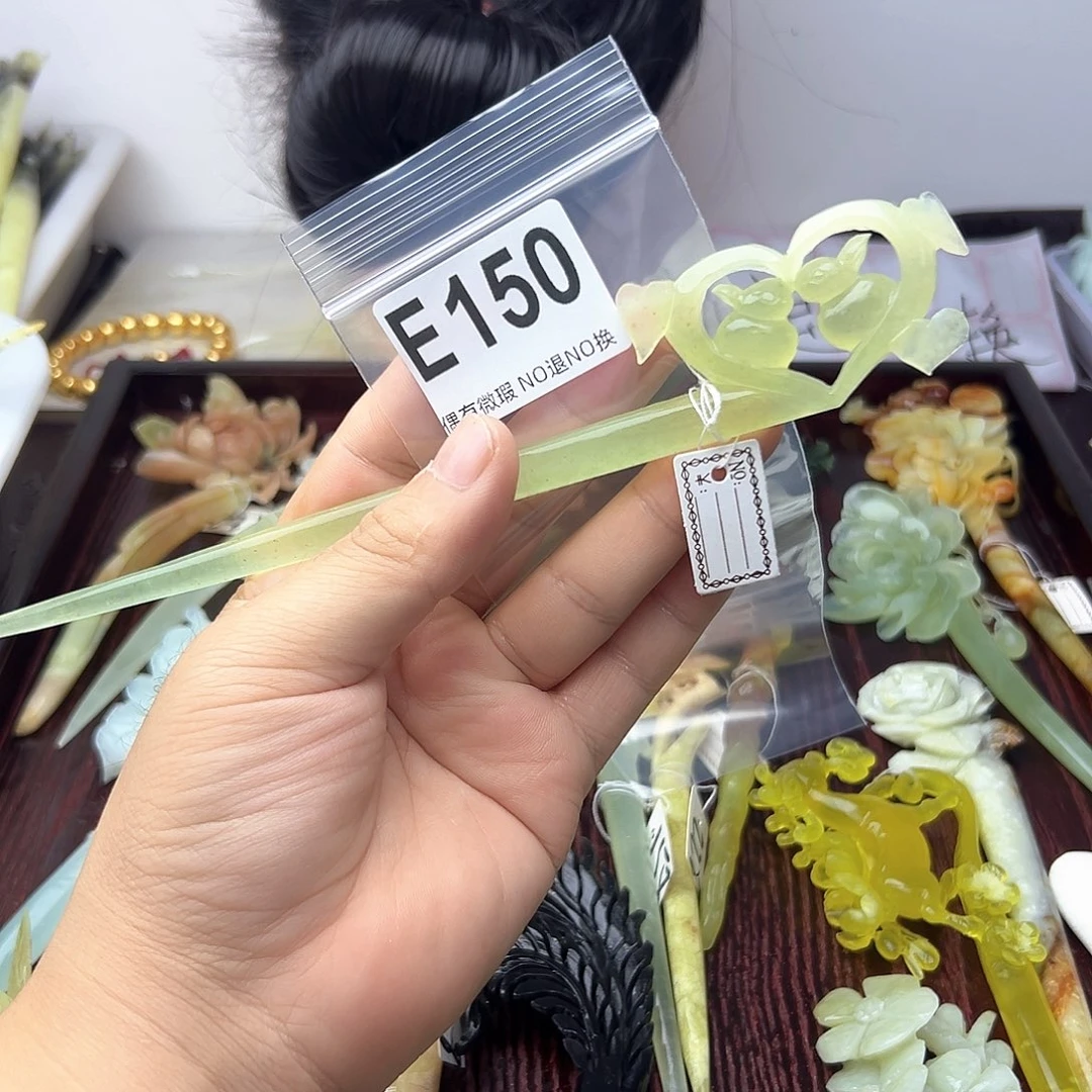 蛇纹石玉合金发饰傻*晴