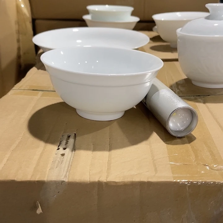 瓷片玉泥五英寸双线条米饭碗十个，包邮