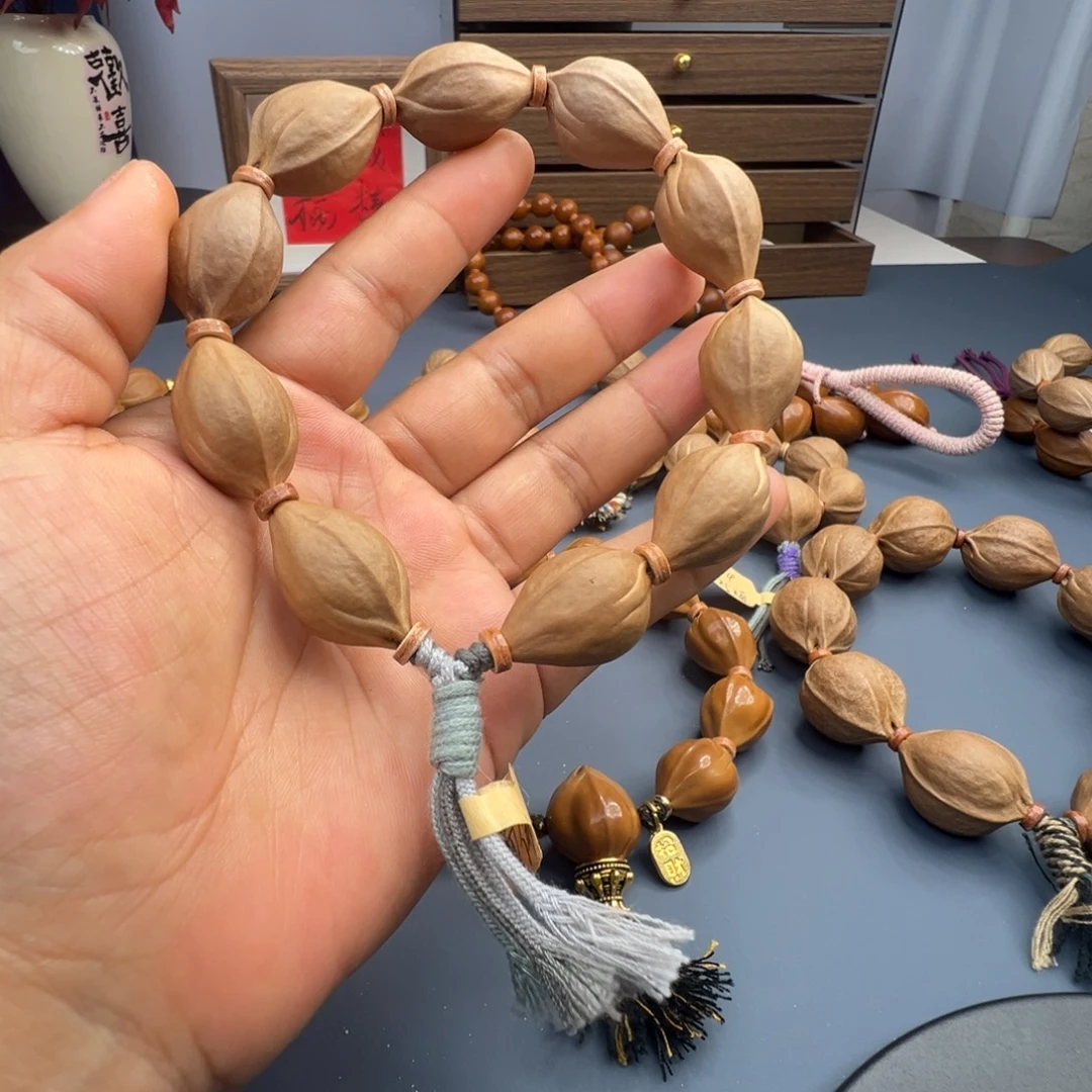 橄榄核手串梅林铁核三面佛 15×25 原皮素串