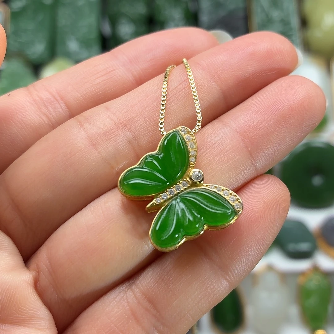 和田玉银S925镶嵌颈饰