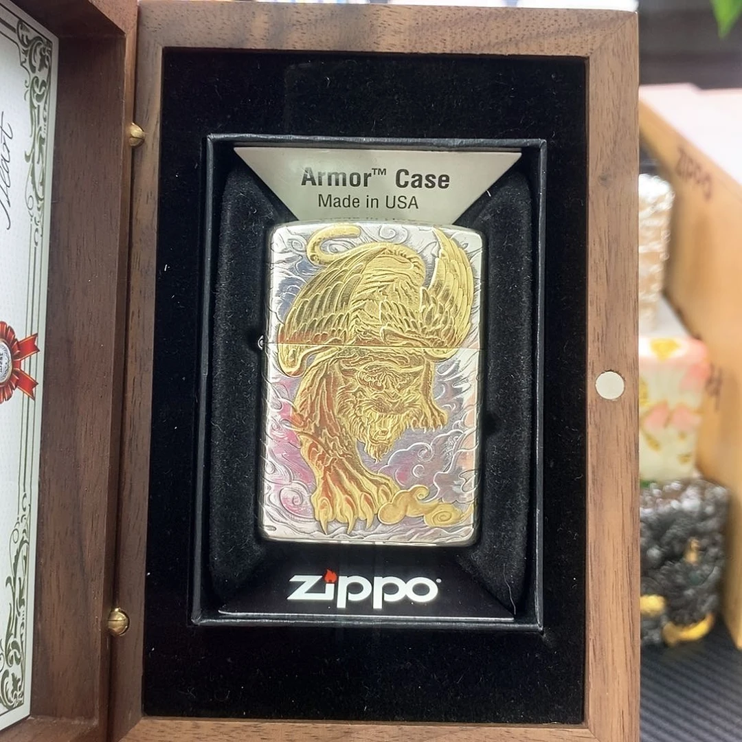 铜如**以包银镀金如虎添翼礼盒送油火石