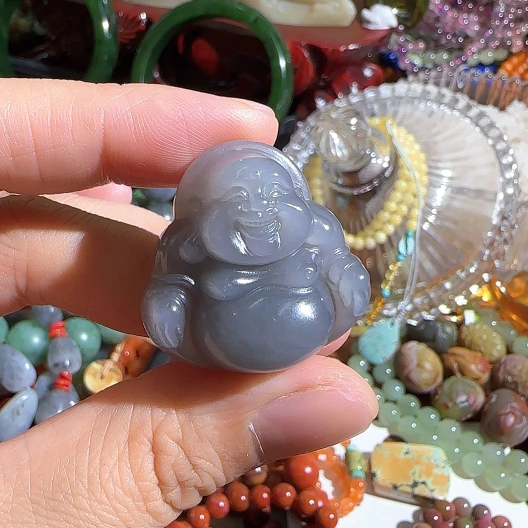 和田玉未镶嵌颈饰30烟紫高货大佛公原1280开播福利特一个